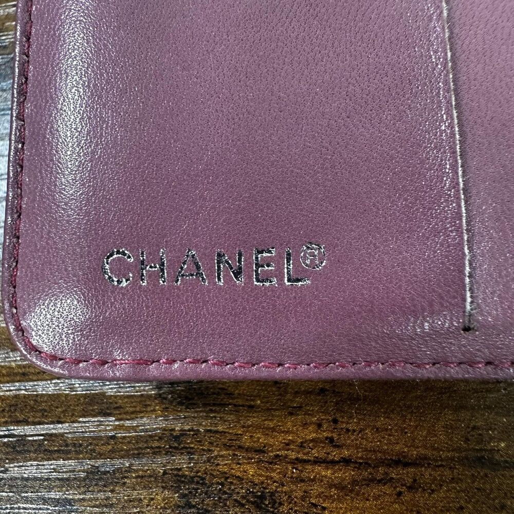 CHANEL Vintage CC Travel Line Trifold Wallet Pink Leather Jacquard CC Logo - Picture 4 of 16